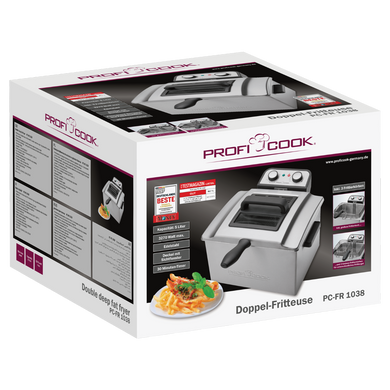 Професійна подвійна фритюрниця ProfiCook PC-FR 1038 (5л, 3000Вт, Німеччина) FR 1038 фото