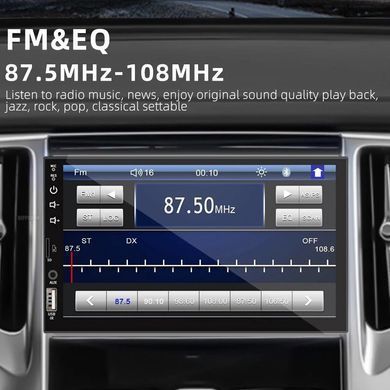 Сенсорна автомагнітола 1Din HIPPBQCC F7024 (7", Bluetooth 5.0, камера заднього виду) F7024 фото