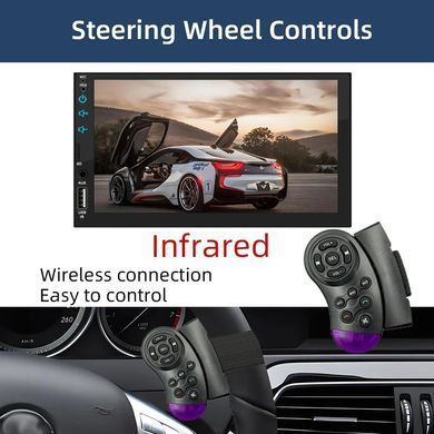 Сенсорна автомагнітола 1Din HIPPBQCC F7024 (7", Bluetooth 5.0, камера заднього виду) F7024 фото