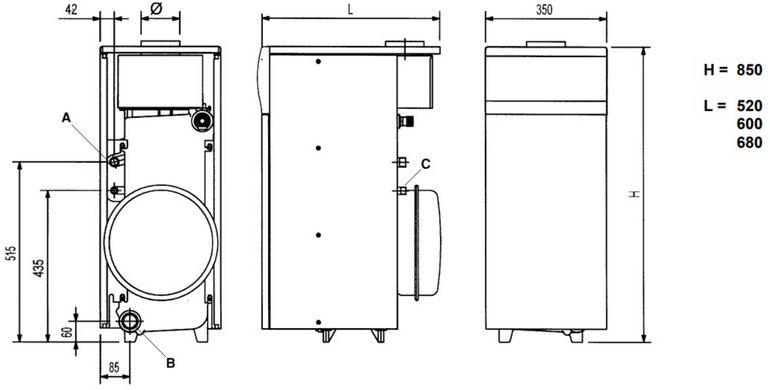 Газовий котел підлоговий Baxi SLIM 1.230 i Одноконтурний ,Насос, розширювальний бак і група безпеки ,4 секції WSB431233012 фото