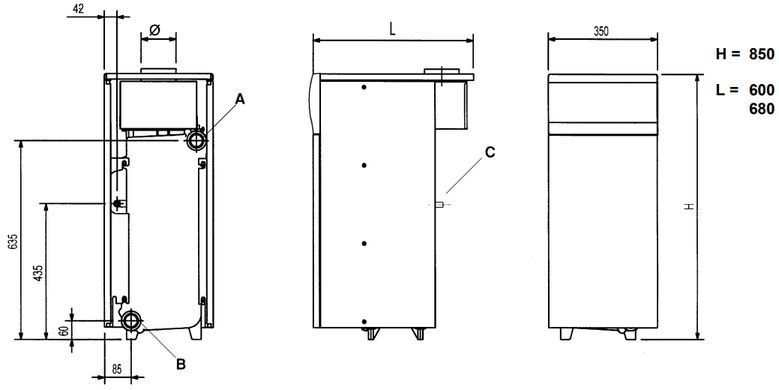 Газовий котел підлоговий Baxi SLIM 1.300 i Одноконтурний ,Насос, розширювальний бак і група безпеки WSB431303011 фото