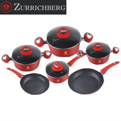 Набор посуды с мраморным покрытием ZBP-7154 red