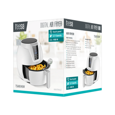 Мультипіч аерогриль аерофритюрниця TEESA DIGITAL AIR FRYER 3,2L WHITE 4545 фото