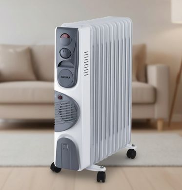 Масляный обогреватель напольный NIKURA FAN (2900 Вт, 11 секций, с вентилятором) 11FAN фото