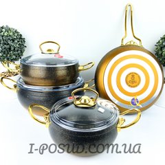 Набор посуды 7 предметов Casa Royal Gold Beaty G-UKR2020 Black