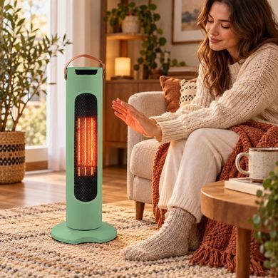 Купити Керамічний обігрівач Tower Heat 2000 Вт зелений &bull; Підлоговий тепловентилятор Tower Heat із пультом, термостатом, таймером та 3 режимами Digital в інтернет-магазині &laquo;Дачник&raquo; &mdash; dachnik.in.ua