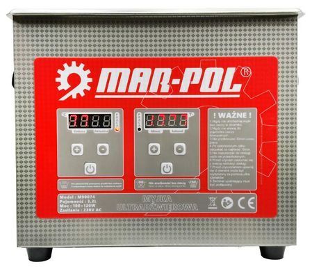Промышленная ультразвуковая мойка Mar-Pol M90074 (3,2 л, 120 Вт, 40 кГц) M90074 фото