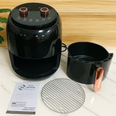 Аэрогриль Rainberg RB-2318 Black (3800 Вт, чаша 8,5 л, регулировка температуры, антипригарное покрытие) BLACRB2318 фото