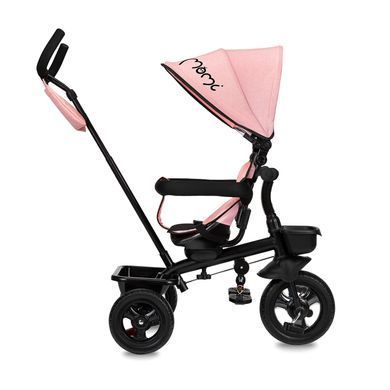 Детский трехколесный велосипед Momi TELDE Pink с родительской ручкой и капюшоном 4909 фото