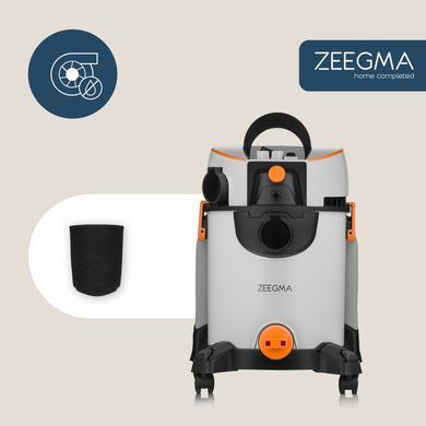 Многофункциональный пылесос Zeegma Zonder Wash Grey &mdash; сухая и влажная уборка, фильтр HEPA 4956 фото