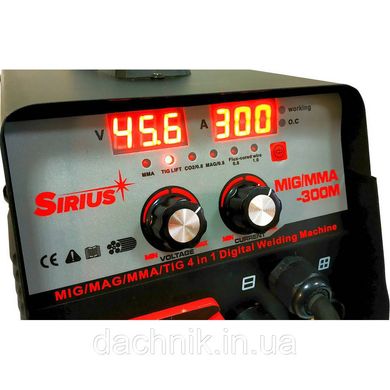 Інверторний напівавтомат Sirius MIG/MAG/MMA/TIG-300М 4 в 1