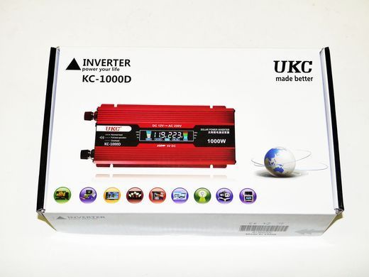 Купити Перетворювач 12V-220V 1000W Інвертор напруги з LCD дисплеєм SEONTV в інтернет-магазині &laquo;Дачник&raquo; &mdash; dachnik.in.ua