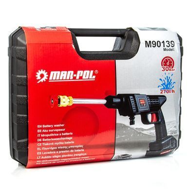 Аккумуляторная мойка высокого давления Mar-Pol M90139 (30 бар, аккумулятор 21V, 5 м шланг) M90139 фото