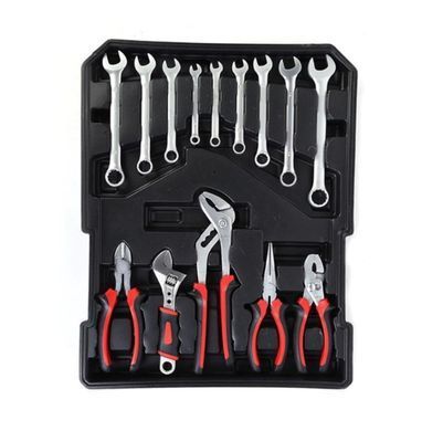 Универсальный набор инструментов WMC TOOLS 408 предметов с трещотками в прочном кейсе для ремонта и обслуживания WMC408 фото