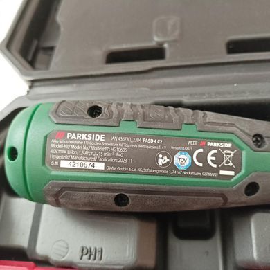 Акумуляторна викрутка PARKSIDE PASD 4 C2 (4 В, 1.5 Ач, USB-C) PASD 4 C2 фото