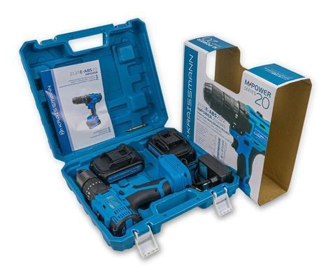 Ударный шуруповерт KRAISSMANN 4135 E-ABS-BL 20/2 M-POWER крутящий момент 150 Нм (2 АКБ по 4Ач, бесщеточный двигатель) 0207032 фото