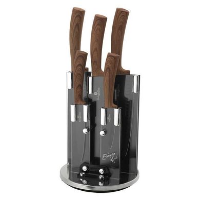Набор ножей на подставке 6 предметов Berlinger Haus Ebony Rosewood Collection BH-2530