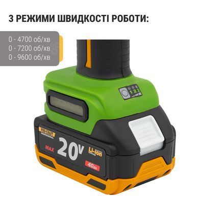 Акумуляторна болгарка Procraft PWA220 7500 об./хв., 125 мм диск, 20V/4Ah &mdash; 1 акб 032201 фото