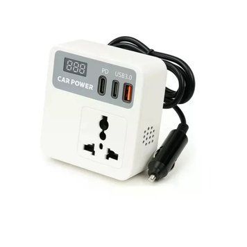 Купити Автомобільний інвертор Car Power 150W 12V&ndash;220V &bull; Перетворювач напруги від прикурювача 12V у 220V з 2 USB, Type-C PD та дисплеєм Digital в інтернет-магазині &laquo;Дачник&raquo; &mdash; dachnik.in.ua