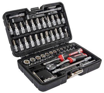 Набір інструментів Vitals Master 186167 Біти, Торцеві головки, Тріскачкова рукоятка сталь Cr-V у кейсі 186167 фото