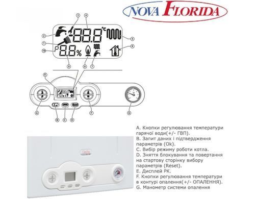 Котел газовий Nova Florida DELFIS CTFS 24 турбо 2 теплообмінники DELFIS CTFS 24 фото