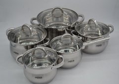 Набір посуду з нержавіючої сталі 10 предметів Benson BN-211