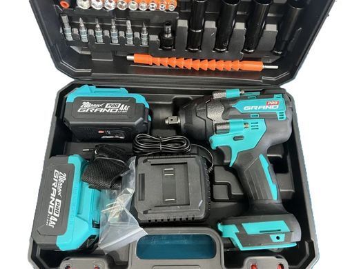 Аккумуляторный гайковерт Grand АГ-800UBL BRUSHLESS (2 АКБ-4Ah, кейс , набор насадок) GRAG800UBL фото