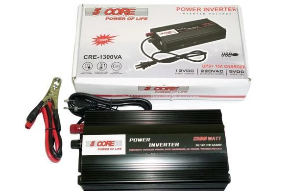 Купити Інвертор 5 CORE 1300W 12V UPS+CHARGE &bull; Перетворювач напруги 5 CORE 1300W 12V-220V із зарядкою акумулятора та захистом Asson в інтернет-магазині &laquo;Дачник&raquo; &mdash; dachnik.in.ua