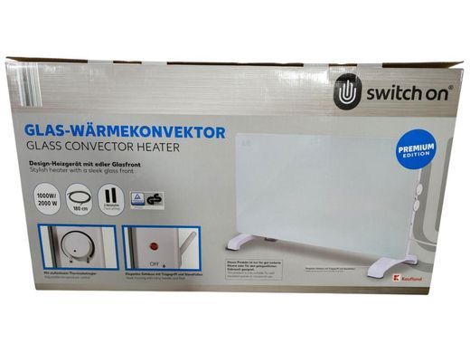 Купити Конвекторний скляний обігрівач Switch On 2000 White  в інтернет-магазині &laquo;Дачник&raquo; &mdash; dachnik.in.ua