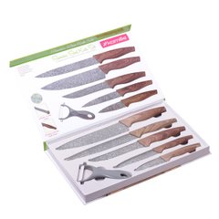 Набор кухонных ножей в подарочной упаковке 6 предметов (5 ножей+пиллер) Kamille KM-5043