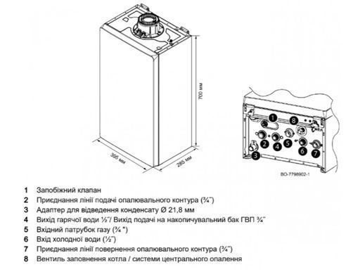 Котел газовий конденсаційний Baxi Luna Classic 28 INT-A/В- двоконтурний, модуляція полум'я,турбований ,28 кВт A7795898/A7796021 фото