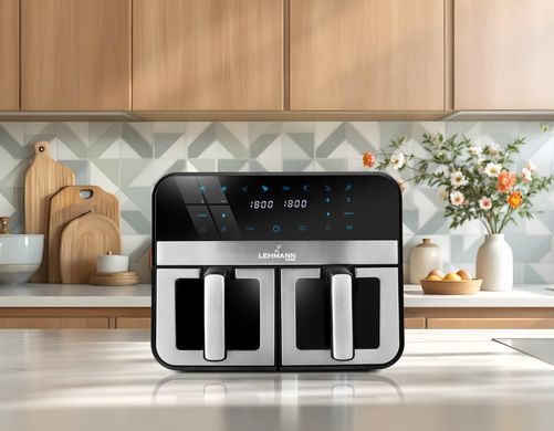 Аэрофритюрница Lehman Taste с Wi-Fi, 2 камеры, общий объем 9 л, 12 прогр 4928 фото