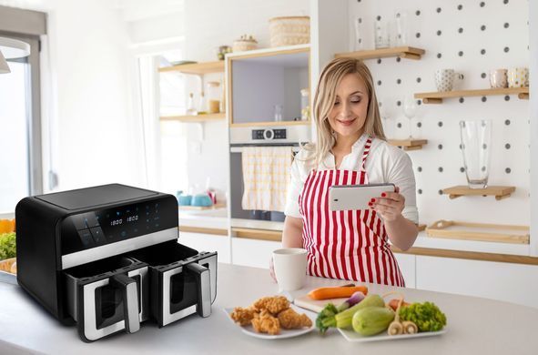 Аэрофритюрница Lehman Taste с Wi-Fi, 2 камеры, общий объем 9 л, 12 прогр 4928 фото