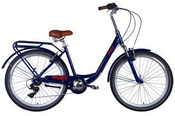 Велосипед уцінений AL 26" Dorozhnik RUBY Vbr FR рама-17" темно-синій 2024 STK-D-26-277 фото