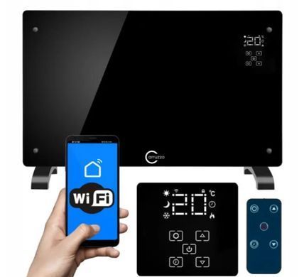 Конвекційний обігрівач Carruzzo Q20F1 2в1 2500 Вт Wi-Fi SMART, чорний 4843 фото