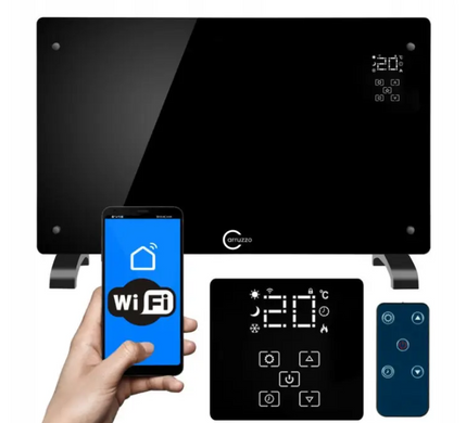 Конвекційний обігрівач Carruzzo Q20F1 2в1 2500 Вт Wi-Fi SMART, чорний 4843 фото