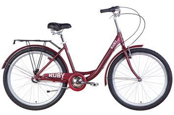 Велосипед уцінений AL 26" Dorozhnik RUBY планет. рама-17" темно-червоний (м) з багажником зад St, з крилом St 2022 SHIMANO NEXUS STK-D-26-297 фото