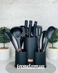 Набор кухонных принадлежностей и ножей с подставкой 13 предметов Berlinger Haus Black Rose Collection BH-6254
