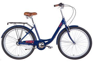 Велосипед уцінений AL 26" Dorozhnik RUBY планет. рама-17" темно-синій з багажником зад St, з крилом St 2022 SHIMANO NEXUS STK-D-26-298 фото