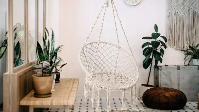 Підвісне крісло гойдалка Boho Interlook Grey до 120кг (DY-A003) 4959 фото