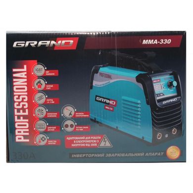 Інверторний зварювальний апарат Grand ММА-330 Professional (Дисплей, Hot start, Anti stick)