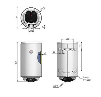 Купити Водонагрівач електричний (бойлер) Thermo Alliance Spectra 150 л, 435 мм, вертикальний, мідний ТЕН Thermo Allians в інтернет-магазині &laquo;Дачник&raquo; &mdash; dachnik.in.ua