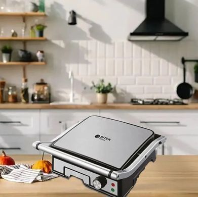 Електричний контактний гриль (притискний) BBQ BITEK BT-2687 з регулюванням температури з антипригарним покриттям BT2687 фото