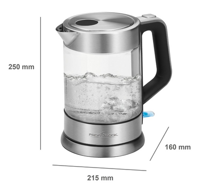 Скляний електрочайник Profi Cook PC-WKS 1107 (1,5 л, 2200 Вт, LED) PC-WKS 1107 фото