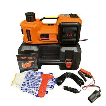 Электрический домкрат для авто 3в1 (Домкрат, Компрессор, Фонарь) 12V, грузопоъемность 5000 кг 876567 фото