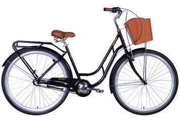 Велосипед ST 28" Dorozhnik RETRO PH рама-19" чорний 2024 крила, крило пер., крило зад., підніжка, дзвоник, корзина OPS-D-28-385 фото