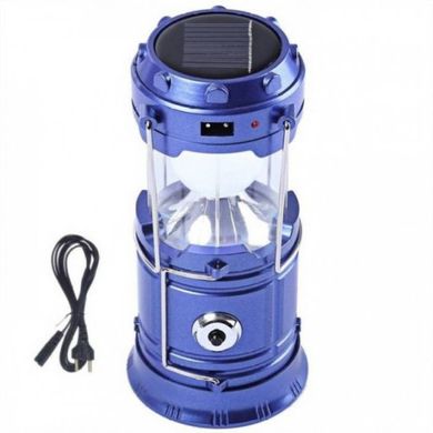 Туристический фонарь-лампа на солнечной батарее с функцией павербанка CAMPING MH-5800T (6+1 LED). Цвет: синий