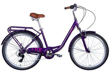 Велосипед уцінений ST 26" Dorozhnik LUX Vbr FR рама-17" сливовий 2024 крила, крило пер., крило зад., підніжка, дзвоник STK-D-26-273 фото