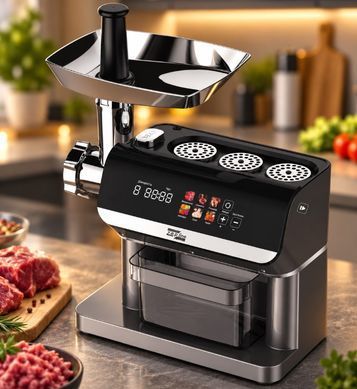 Купити Електрична м&rsquo;ясорубка Zepline ZP-00380, 3000 Вт, сенсорне керування, соковижималка, шинкування, насадки для ковбас і фаршу ZepLine в інтернет-магазині &laquo;Дачник&raquo; &mdash; dachnik.in.ua