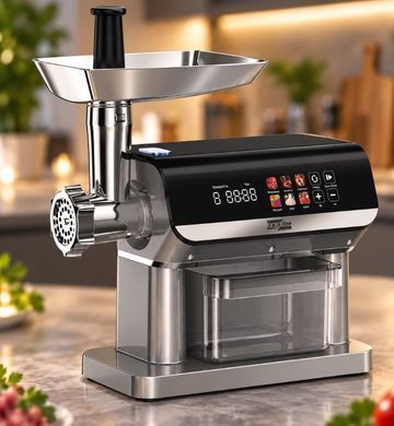 Купити Електрична м&rsquo;ясорубка Zepline ZP-00380, 3000 Вт, сенсорне керування, соковижималка, шинкування, насадки для ковбас і фаршу ZepLine в інтернет-магазині &laquo;Дачник&raquo; &mdash; dachnik.in.ua